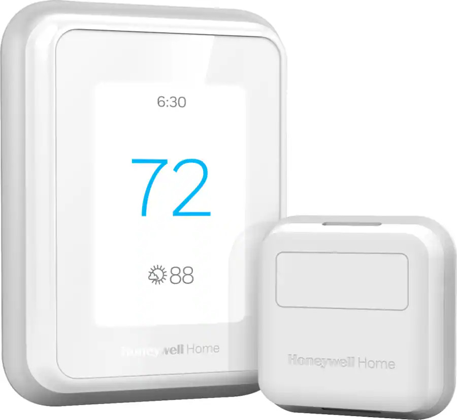 Honeywell Home - T9 Smart Programmable Touch-Screen Wi-Fi Thermostat with Smart Room Sensor - Whi... | Best Buy U.S.
