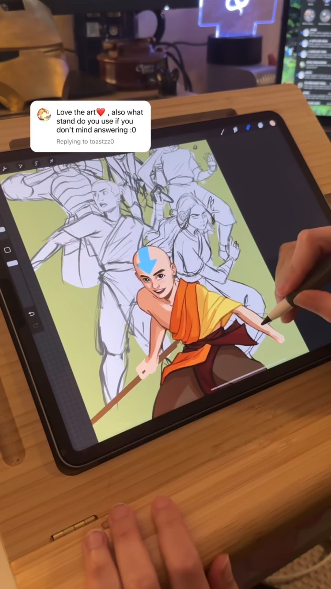 The link to it is in my bio under Current Art Tools if you’re interested! Buying this stand has helped me with my art immensely and helped my posture, so I definitely recommend a stand for all artists!
•
Let me know if you’d be interested in any other of my art tech recommendations because I have gone through many 🥲
•
#art #artistsoninstagram #artisttools #illustration #digitalart #procreate #characterdesign