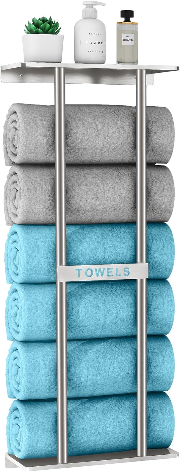 Bathroom Towel Storage for Bathroom, Wall Towel Rack for Rolled Towels, 30 inch Towel Holder Wall... | Amazon (US)