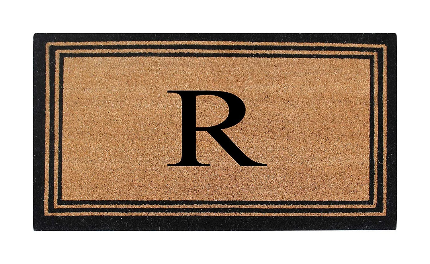 A1HC Black/Beige 18 in x 30 in Front Door Mat Coir PVC Classic Border Entryway Mat Heavy Duty Boo... | Walmart (US)