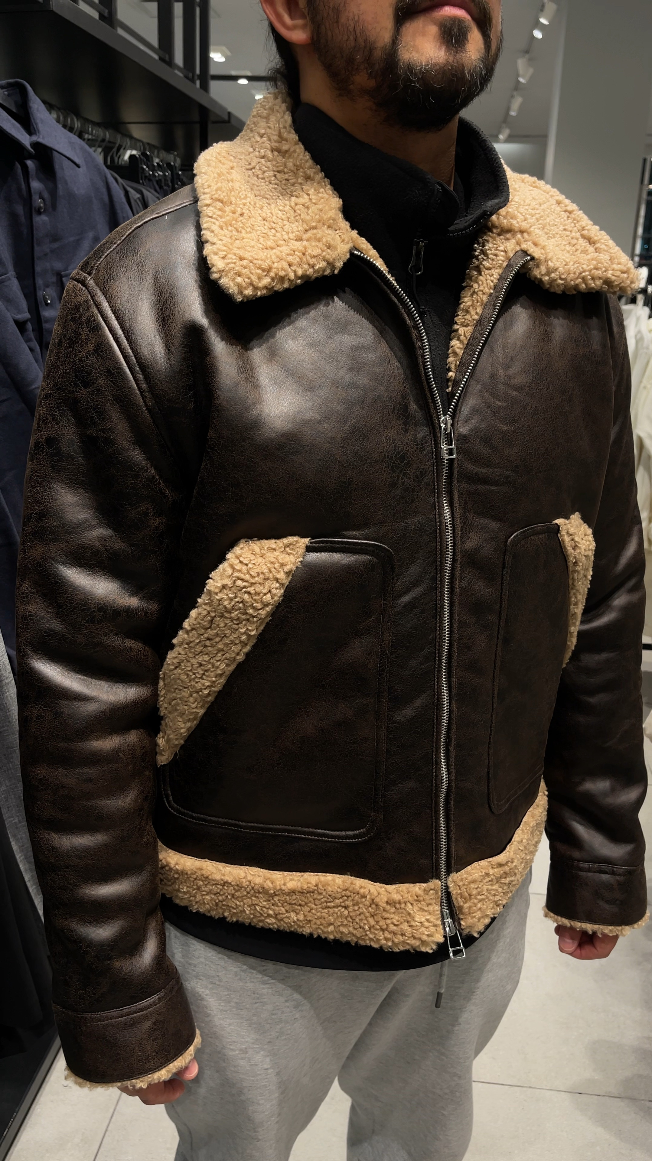 Men’s Teddy/faux leather jacket. Wearing size L. Very warm. Lined with Teddy material. 

#LTKMens #LTKFindsUnder100 #LTKWatchNow