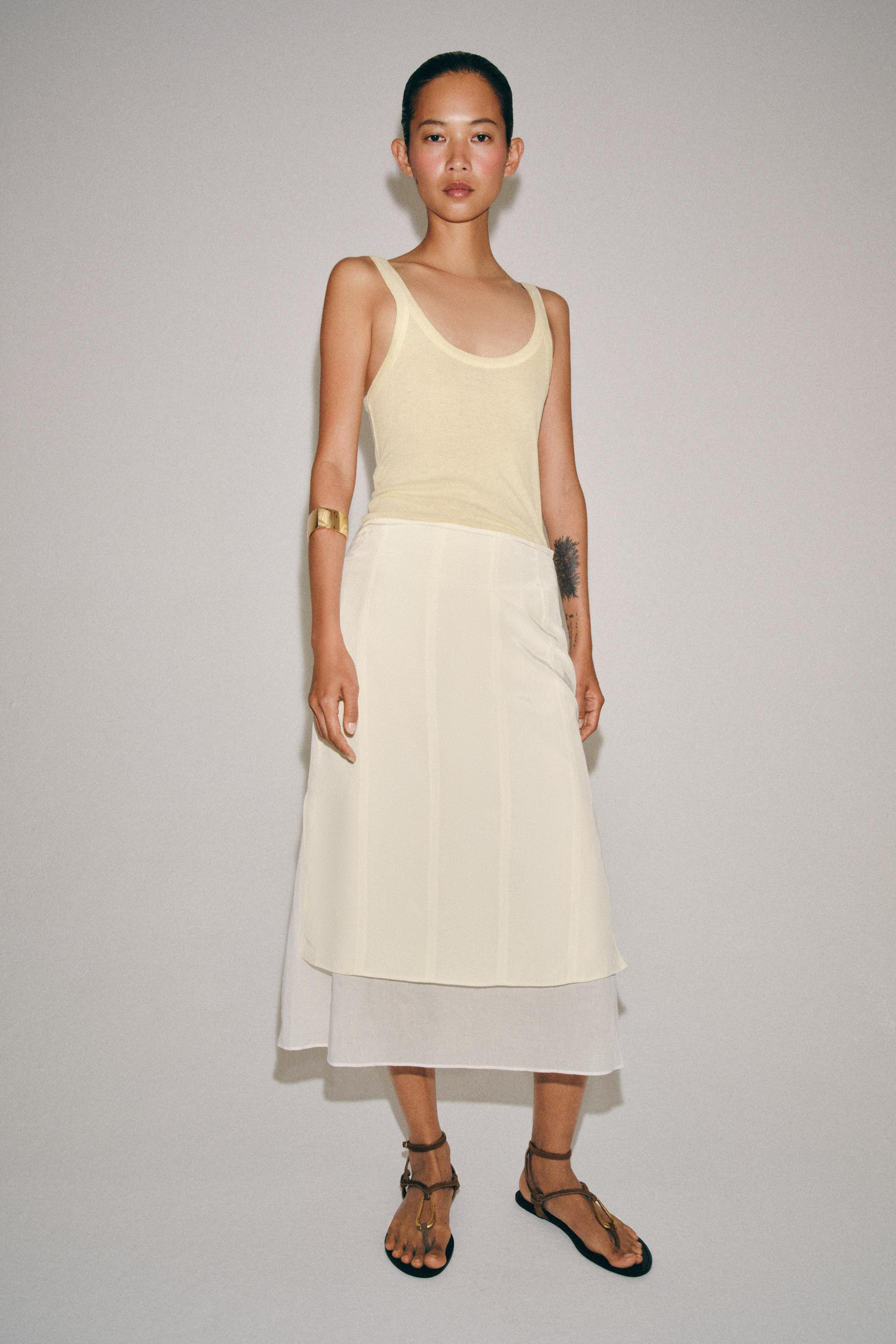 ZW COLLECTION COMBINED MIDI SKIRT | Zara UK