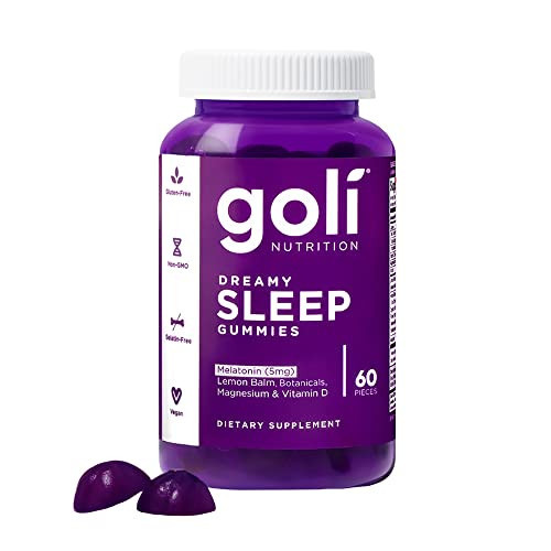 Goli Dreamy Sleep Gummy - 60 Count - Melatonin, Vitamin D, Magnesium, and Lemon Balm Extract - Gelatin-Free, Gluten-Free, Vegan & Non-GMO | Amazon (US)