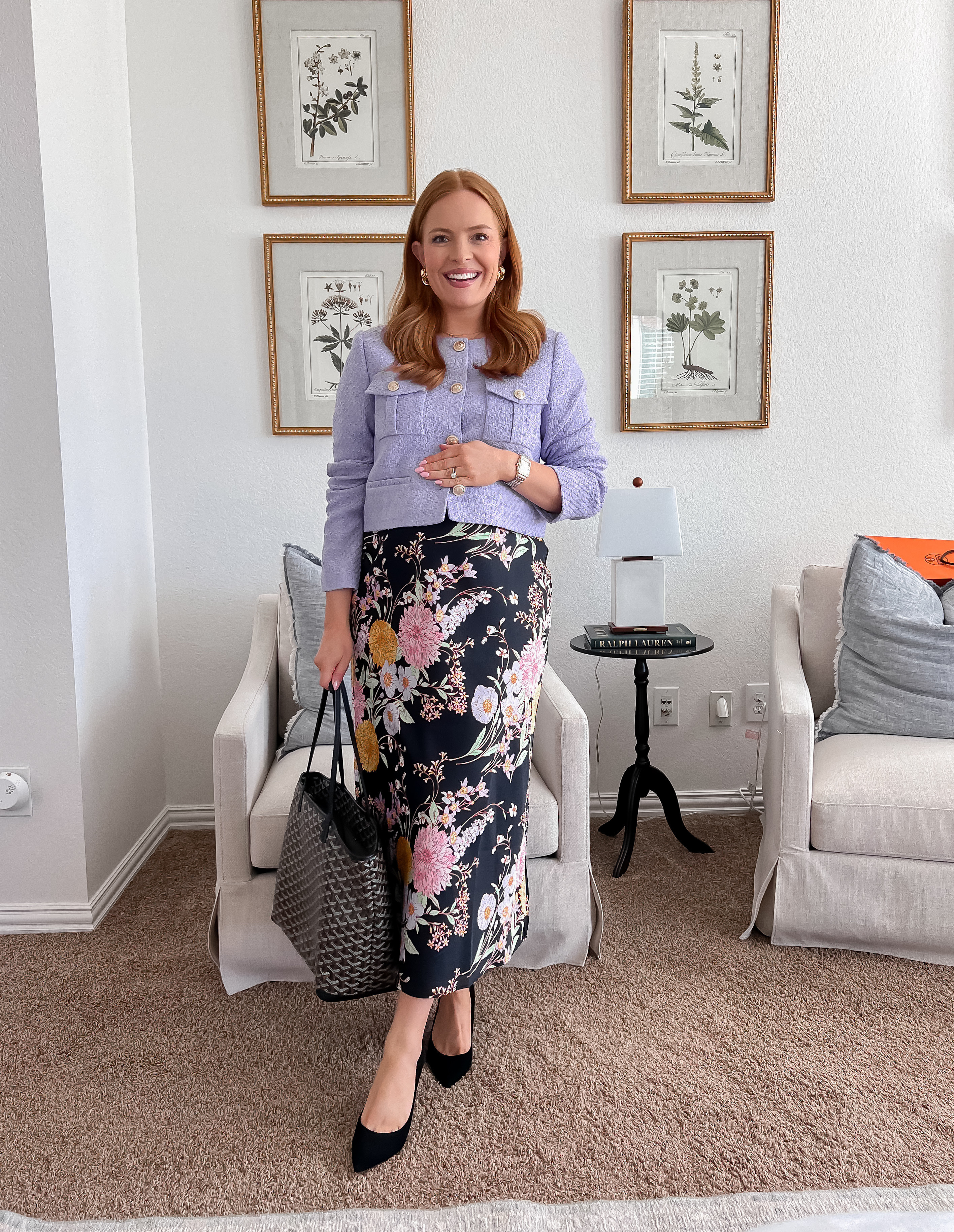 The pop of color + the floral skirt is perfection! I love this spring outfit for the office. 

#LTKWorkwear #LTKBump #LTKSeasonal