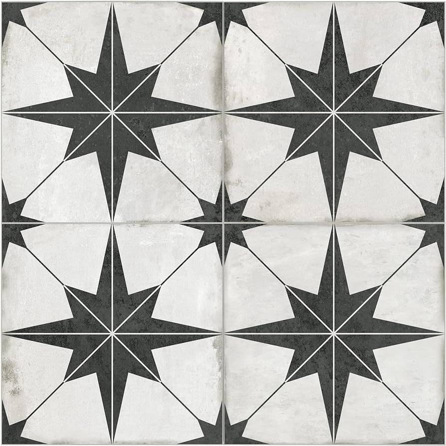 Peel and Stick Encaustic Backsplash Tile. Star Patterned Stick on Tile. Self-Adhesive Wall Tile S... | Amazon (US)
