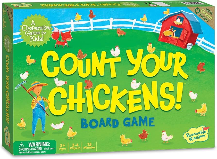 Peaceable Kingdom Count Your Chickens Award Winning Cooperative Counting Game for 2 to 4 Kids Age... | Amazon (US)