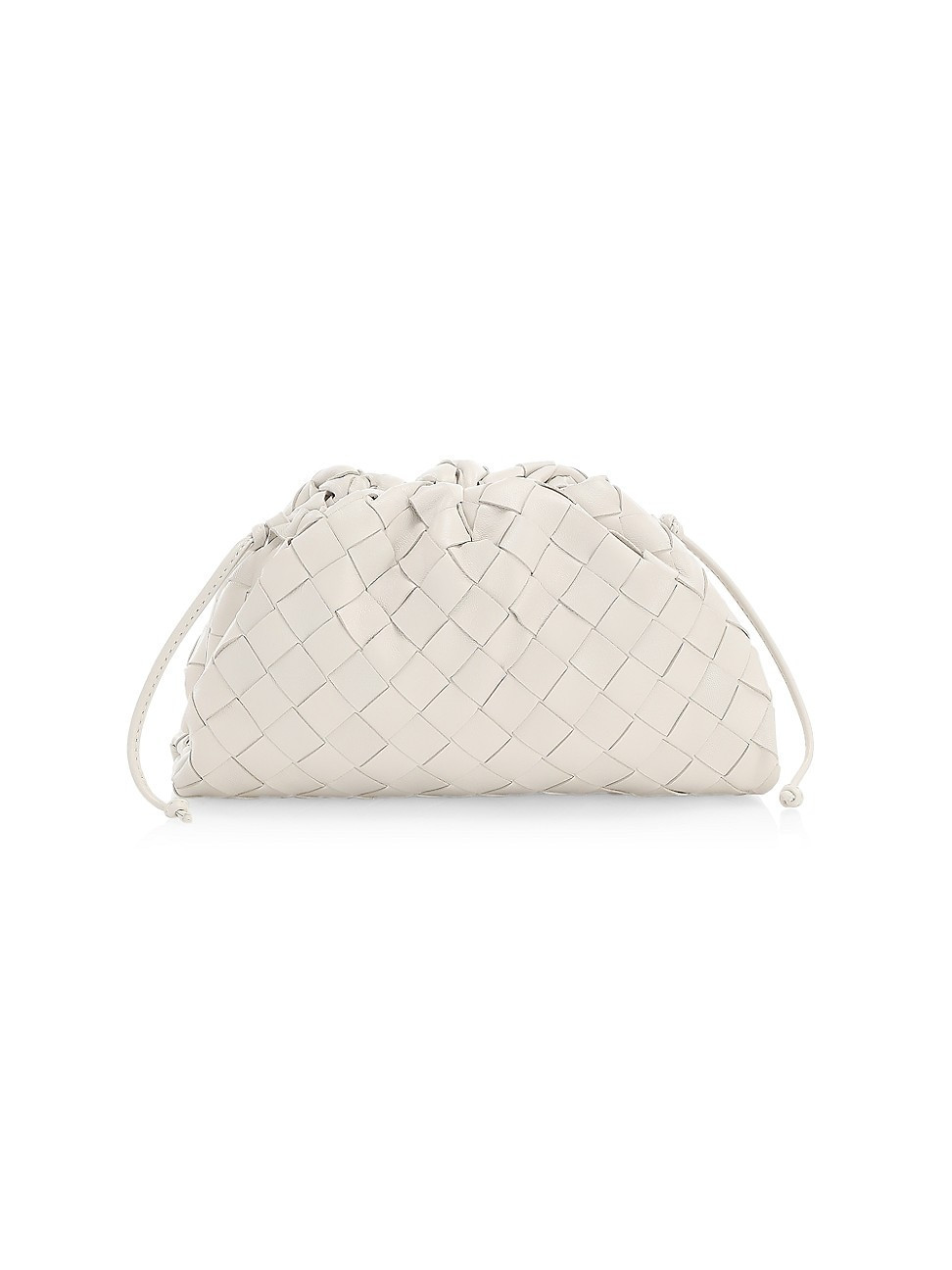 Women's Mini Intrecciato Leather Pouch Clutch - Chalk | Saks Fifth Avenue