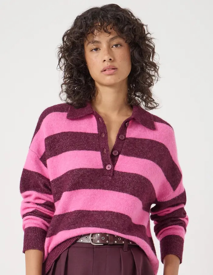 Drew Wool Blend Relaxed Rugby Sweater | Nordstrom