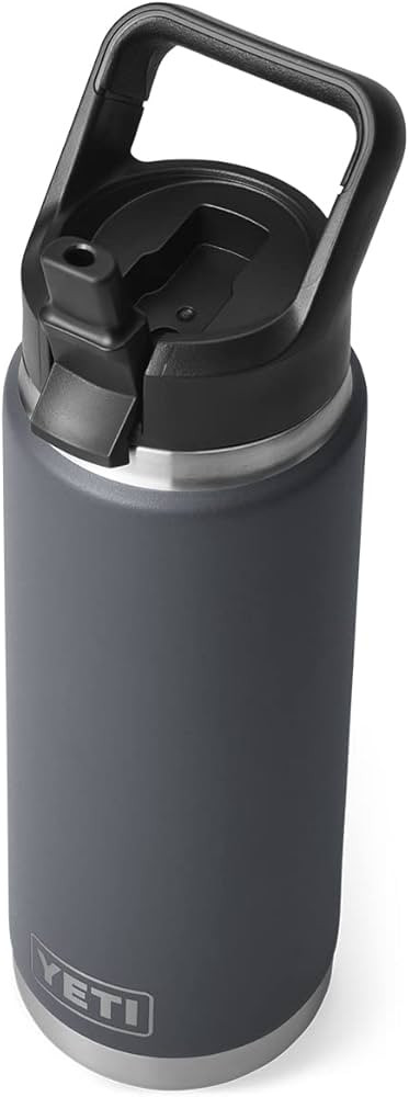 YETI Rambler 26 oz Bottle, Vacuum Insulated, Stainless Steel with Straw Cap, Charcoal | Amazon (US)