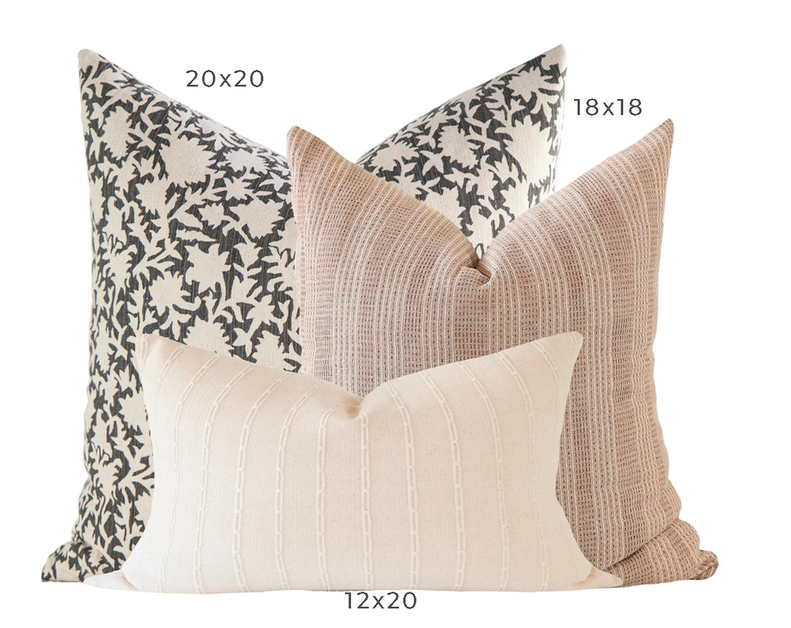 Fall Pillow Cover Set, Neutral Pillow Combination, Farmhouse Pillow Combo, Monotone Pillow Set, T... | Etsy (US)