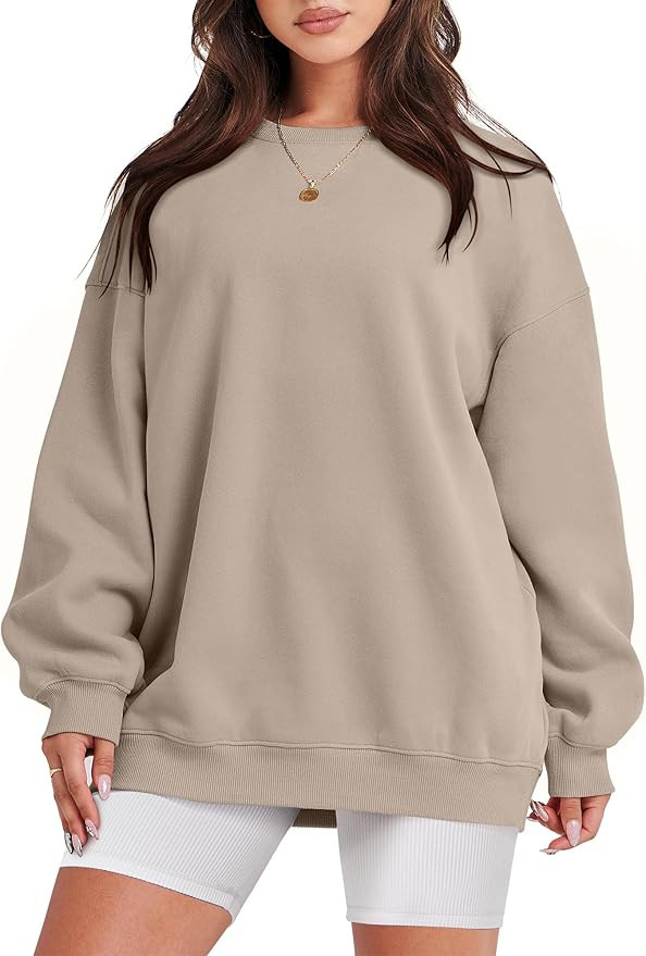 ANRABESS Women Oversized Sweatshirts Hoodies Fleece Crewneck Pullover Top Casual Fall Outfits Pre... | Amazon (US)