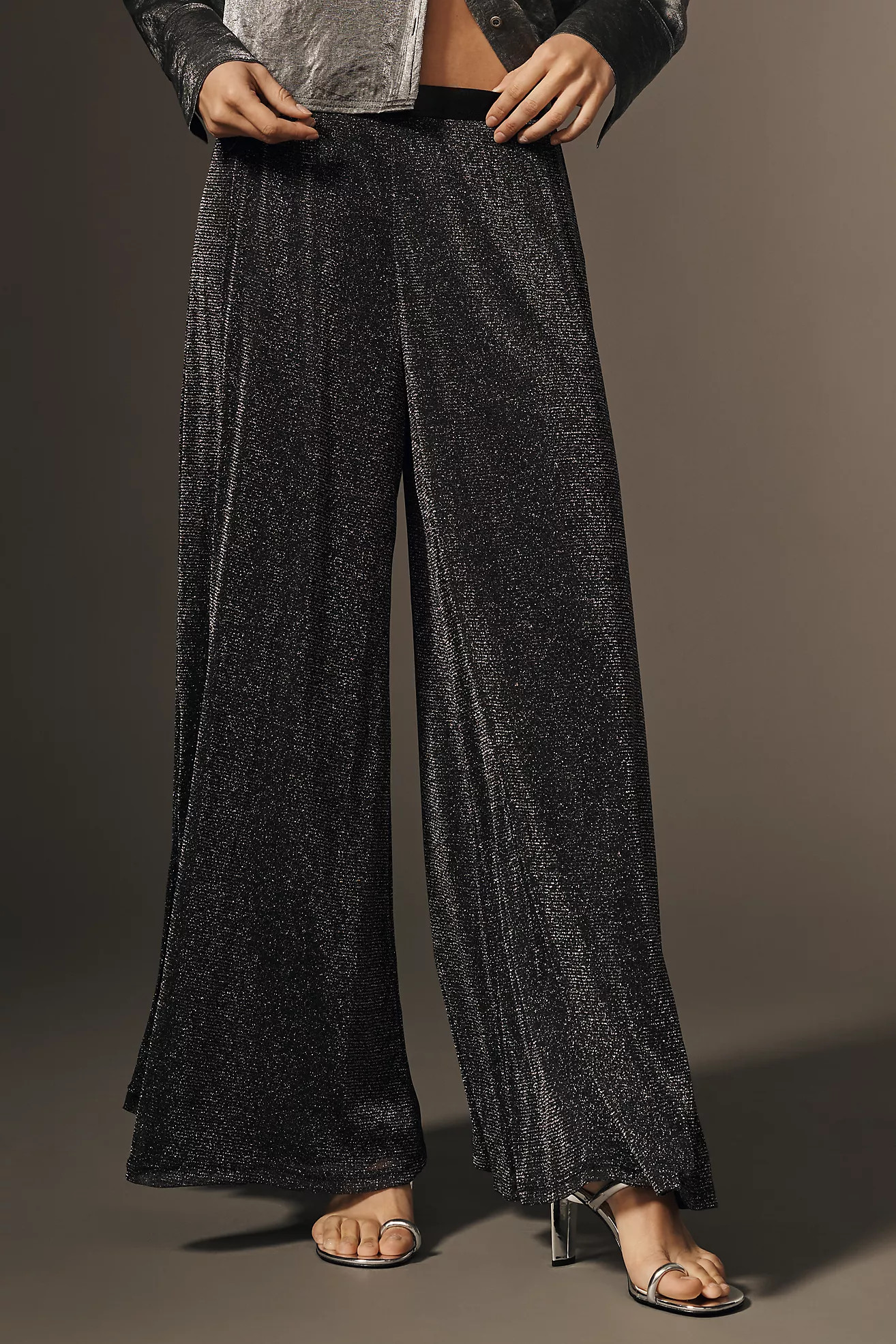 Hutch Sparkle Pleated Wide-Leg Pants | Anthropologie (US)