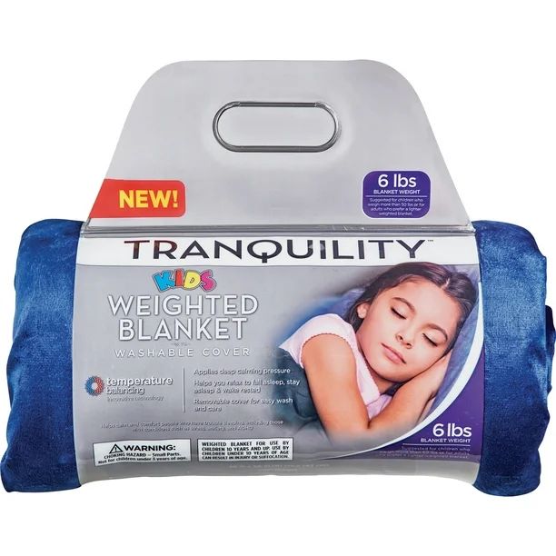 Tranquility Kid's Weighted Blanket, 6Lbs With Washable Cover, Blue | Walmart (US)