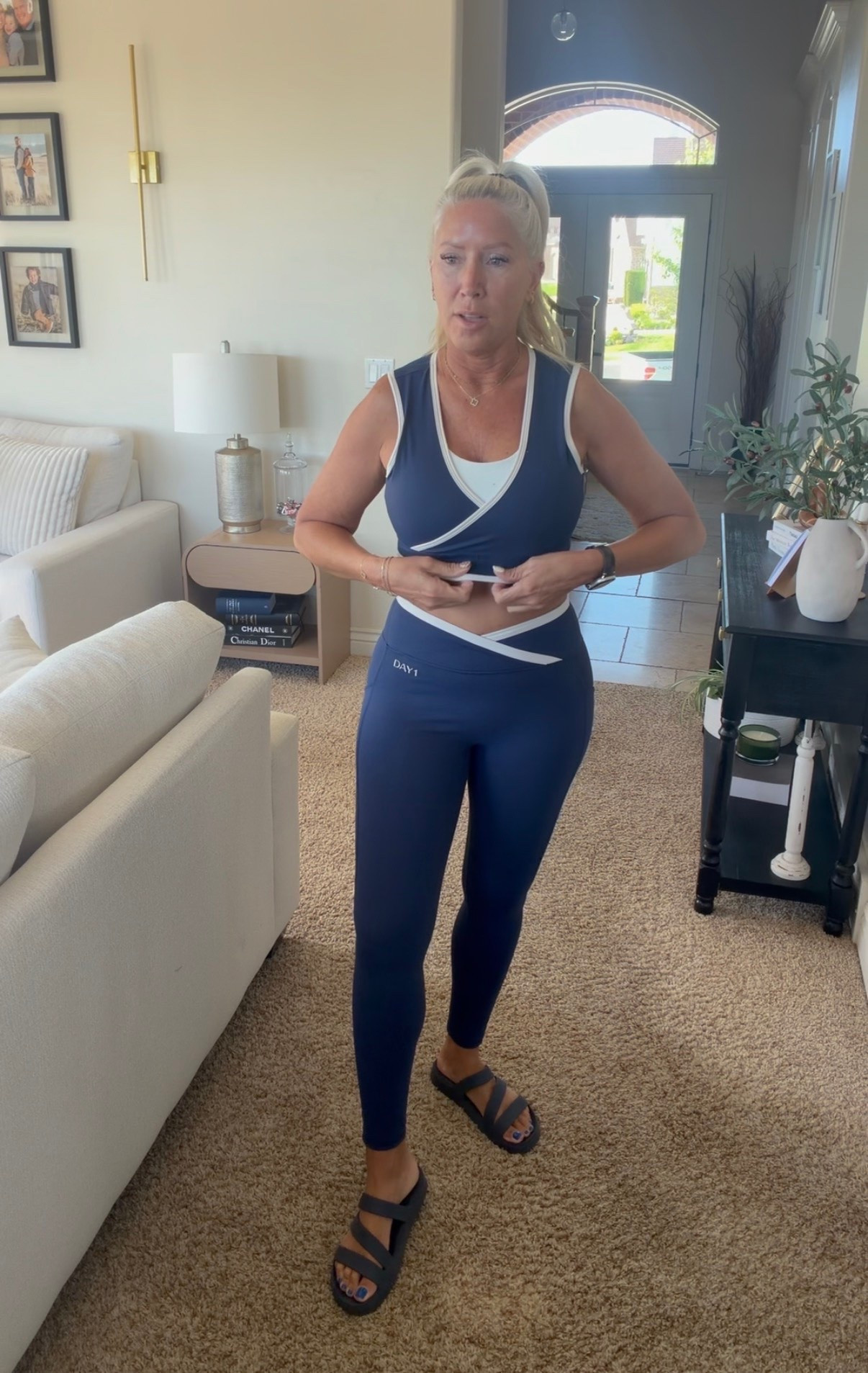 Looking for the perfect Jim fit for Pilates? This is one of my favorites! Everything stays in place, it is so soft, supportive, and comfortable, not to mention the beautiful blue color! And these are my new favorite go to sandals so comfy to slide on when you’re walking out the door!

#LTKootd #LTKdayinmylife #LTKselfcare