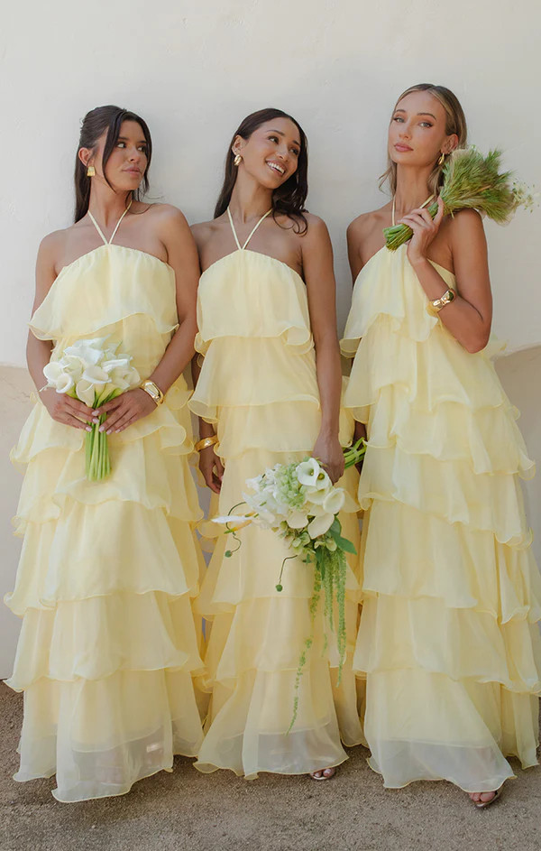 Kelsey Maxi ~ Pale Yellow Chiffon | Show Me Your Mumu