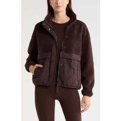 Zella Scenic Mixed Media Jacket in Navy Armada at Nordstrom, Size Xx-Large | Nordstrom