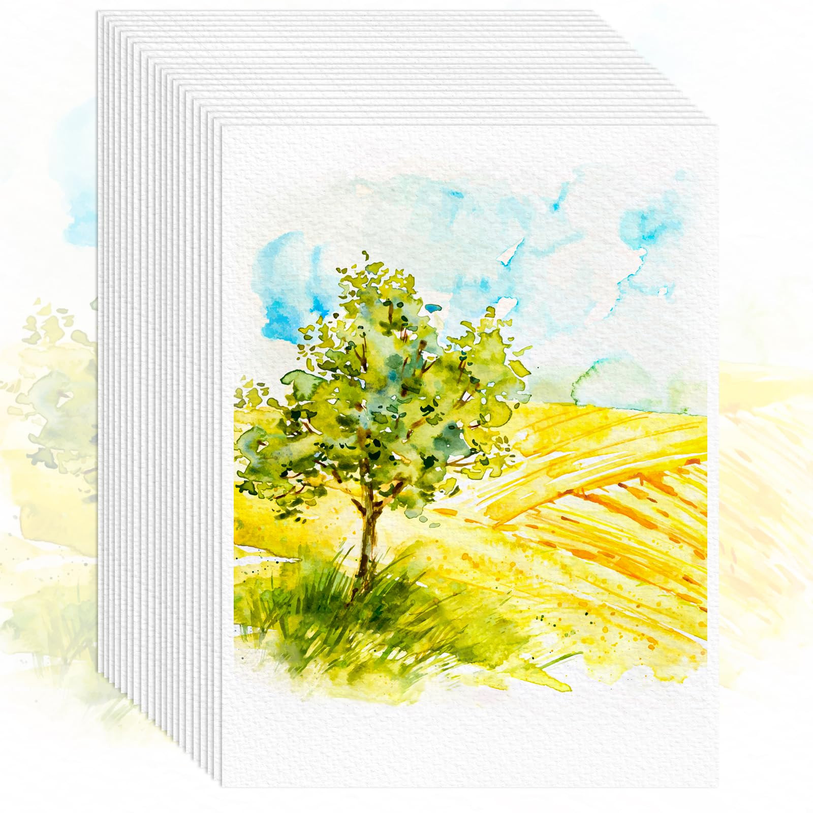 64 Sheets Watercolor Paper, 5"x7" Water Color Paper, 140lb/300gsm Artist Sketch Easel Acrylic Pai... | Amazon (US)