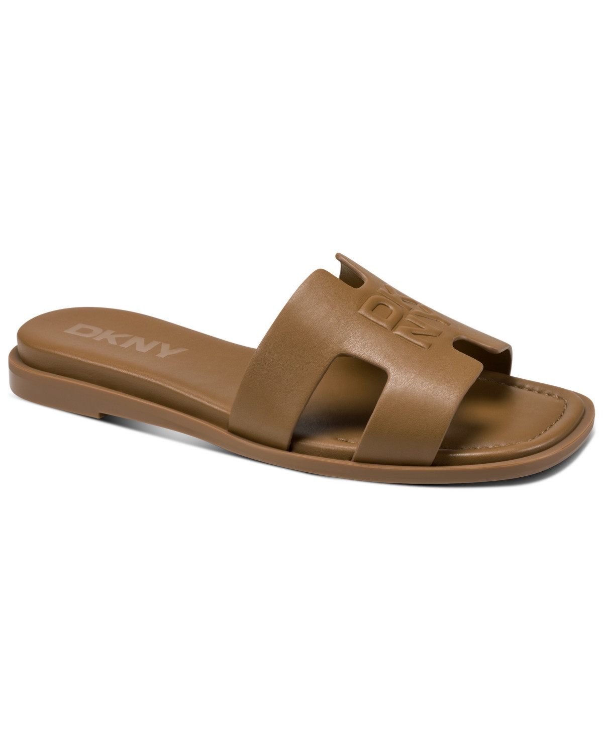 Dkny Women's Columba Slide Flat Sandals - Amber Smooth | Macy's