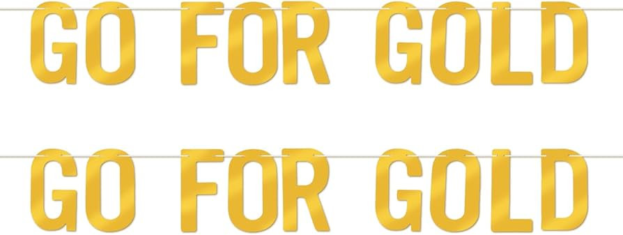 AOZUO 2 Set Go for Gold Signs, Olympic Decorations Banners for Sports Themed Party Events Photo B... | Amazon (US)