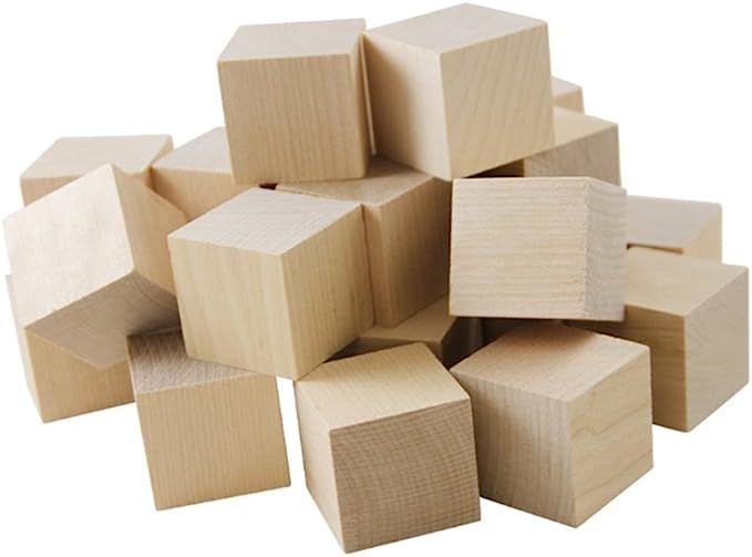 Wooden Cubes - 1-1/2 Inch - Wood Square Blocks for Photo Blocks, Crafts & DIY Projects (1-1/2") -... | Amazon (US)