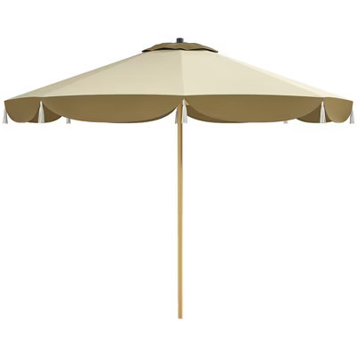 Outsunny 9FT Patio Umbrella, UPF 50+ Outdoor Market Umbrella with 8 Ribs, Vented Outdoor Table Umbrella for Deck, Backyard and Lawn, Cream White | Target