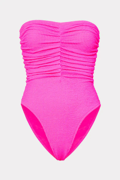 Textured Ruched One Piece | MILLY