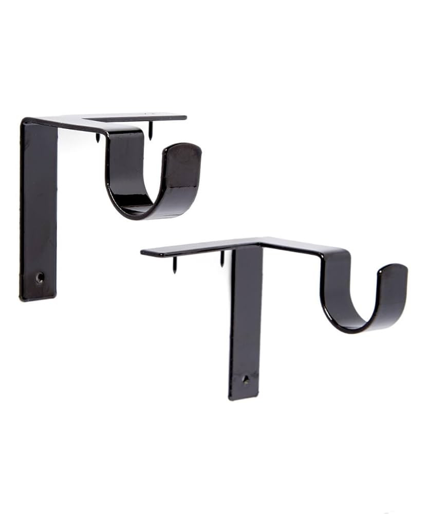 Kwik-Hang Single Curtain Rod Brackets – No Drill, No Damage – Perfect Curtains Every Time –... | Amazon (US)