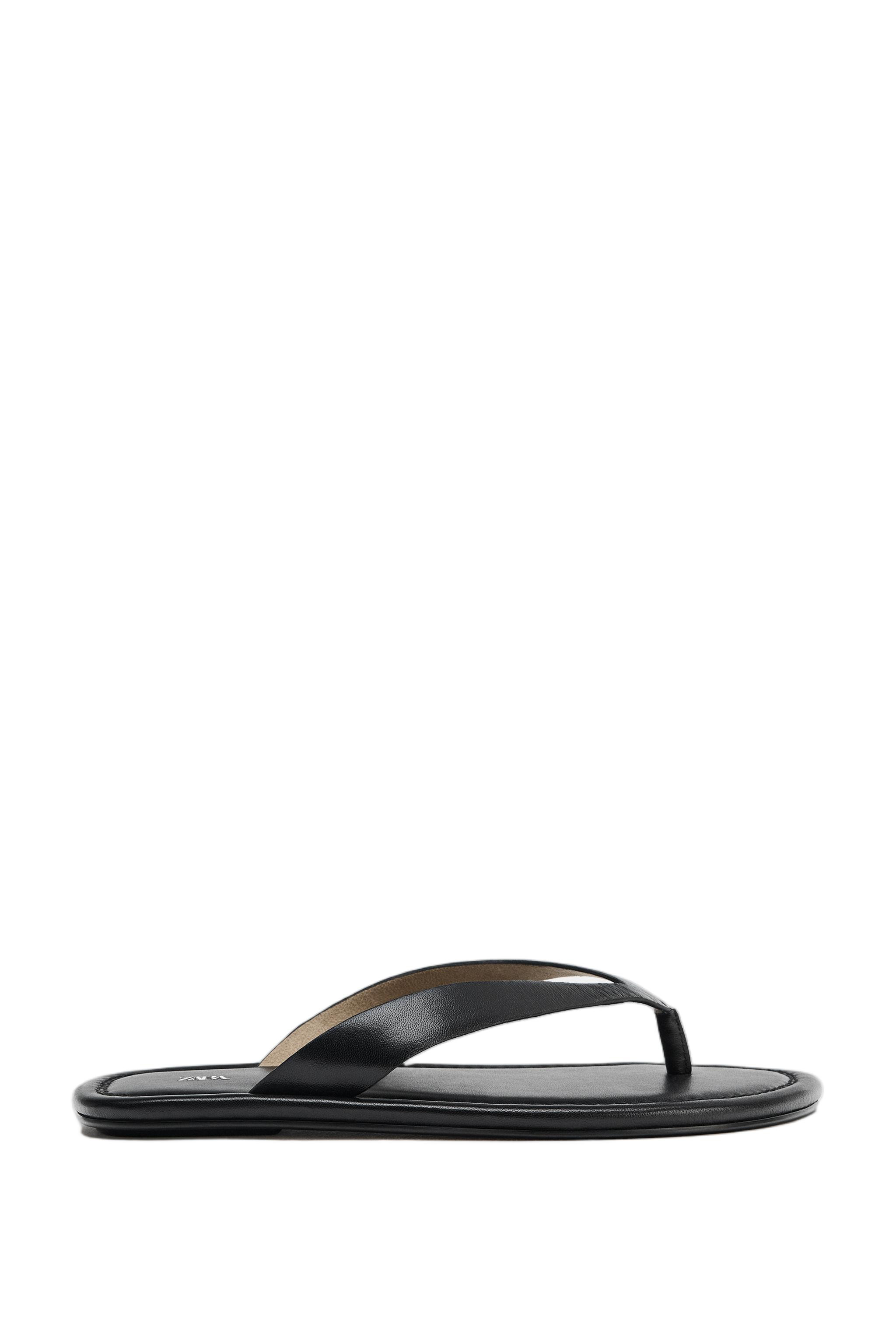 FLAT LEATHER SANDALS | Zara UK