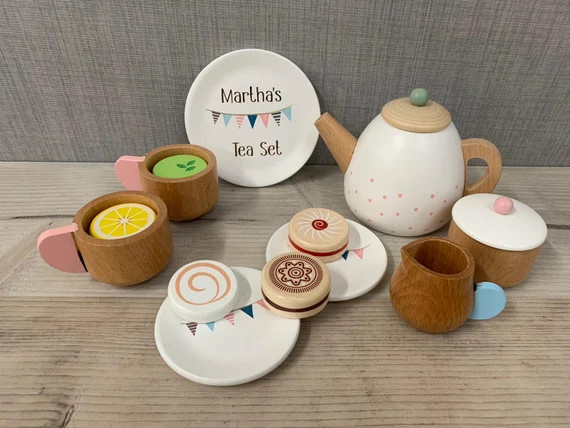 Personalised Wooden Unisex Tea playset - Afternoon Tea - Wooden Toys - Personalized Tea Set - Tea... | Etsy (US)