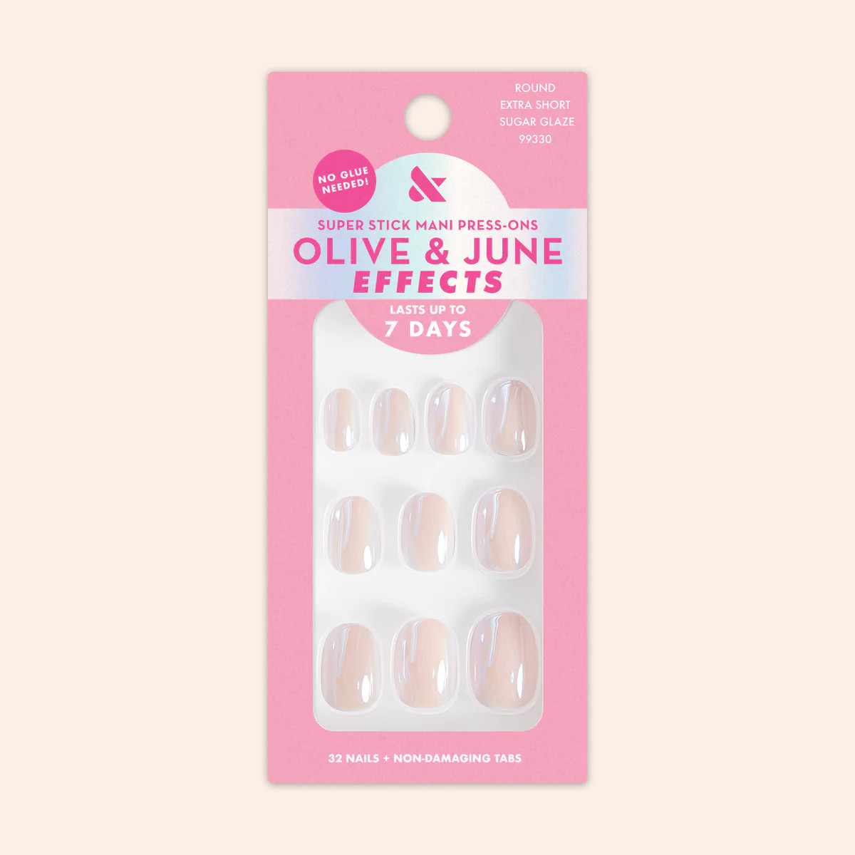 Sugar Glaze - Tab Press On | Extra Short | Round | Olive & June