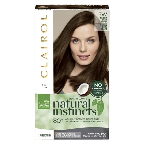 Clairol Natural Instincts Demi-Permanent Hair Color Crème 5W Medium Warm Brown, 1 Application - ... | Walmart (US)