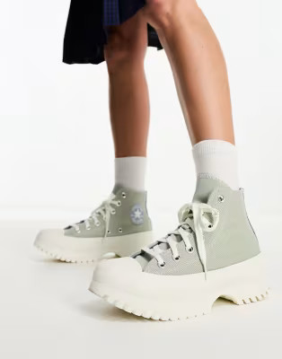Converse Chuck Taylor All Star Lugged 2.0 platform denim sneakers in sage green | ASOS (Global)