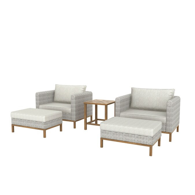 Origin 21 Veda Springs 5-Piece Patio Conversation Set with Ottomans at Lowes.com | Lowe's