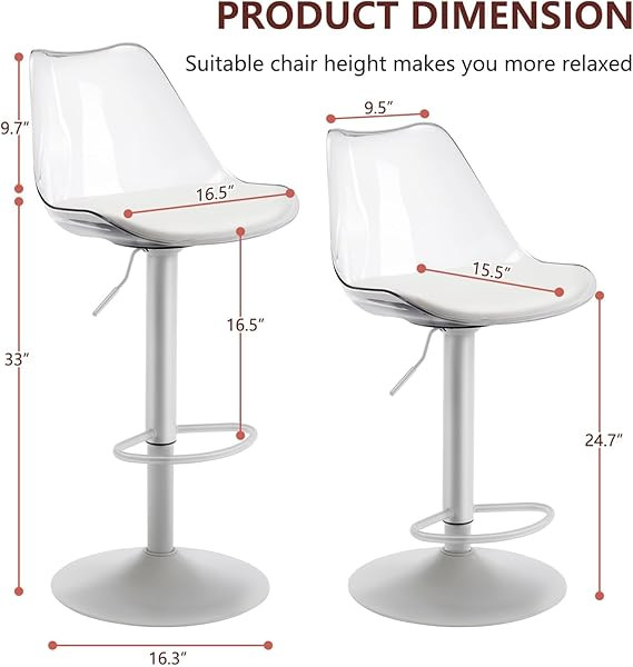 Modern Swivel Bar Stools Set of 3, Faux Leather Upholstered Counter Height Stools with Clear Acry... | Amazon (US)