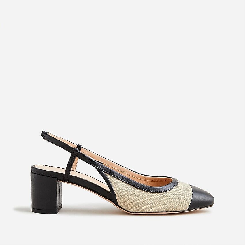 Millie slingback heels in Italian linen | J.Crew US