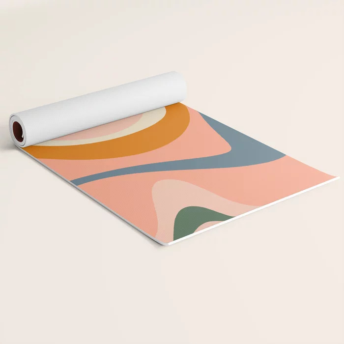 Abstract Mod Thang Multicolor Retro Modern Abstract Pattern Yoga Mat | Society6