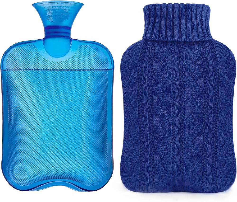 samply Hot Water Bottle with Knitted Cover, 2L Hot Water Bag for Hot and Cold Compress, Hand Feet... | Amazon (US)