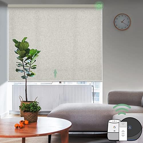 Yoolax Motorized Blinds for Window with Remote, Smart Shades Work with Alexa Google Home 50% Blackou | Amazon (US)