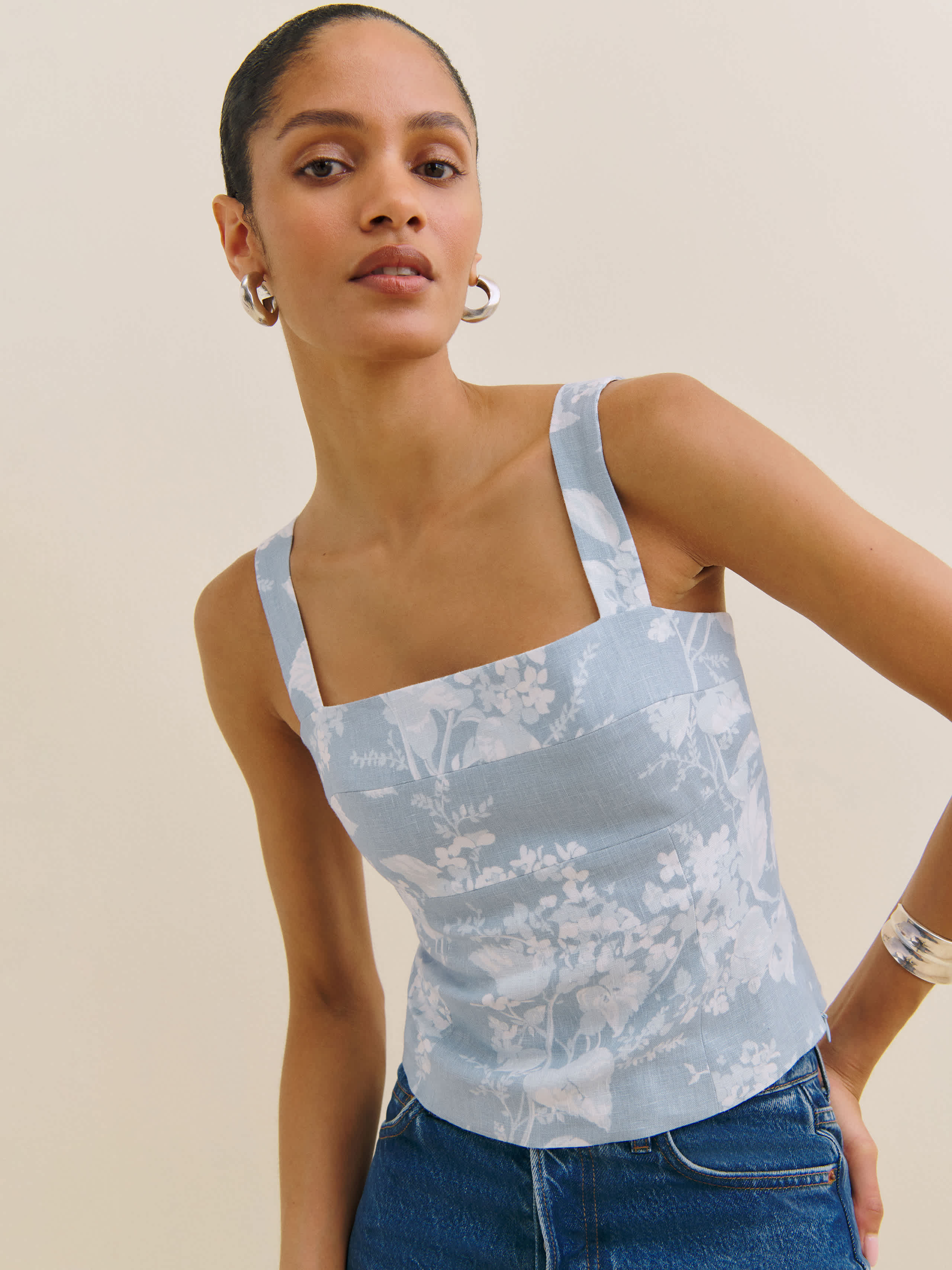 Darci Linen Top | Reformation (Global)