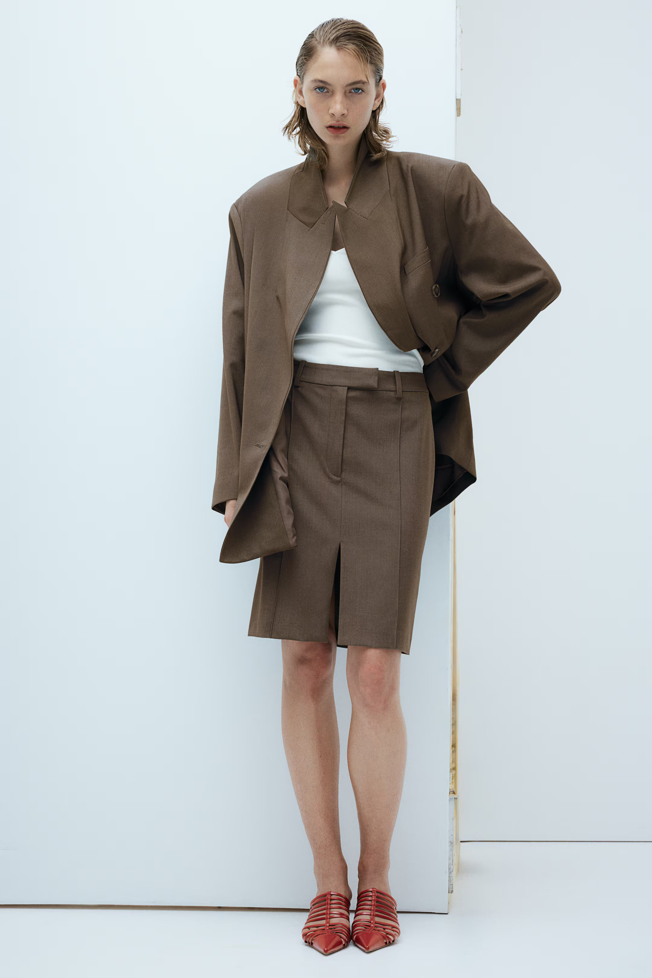 Double-breasted Blazer - Dark taupe - Ladies | H&M US | H&M (US + CA)