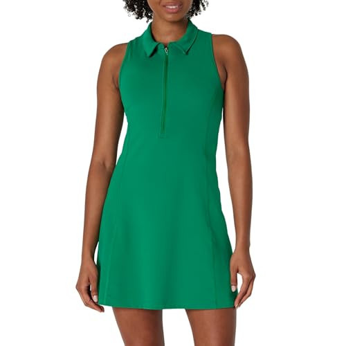 Amazon Essentials Women's Active Formflex Buttery Soft Polo Tennis Dress with Built-in Bra & Shorts, Emerald Green, XX-Large | Amazon (US)
