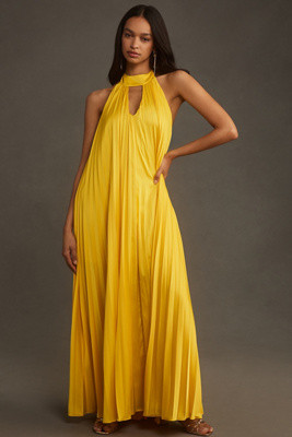 Hutch Halter Pleated Maxi Dress | Anthropologie (US)