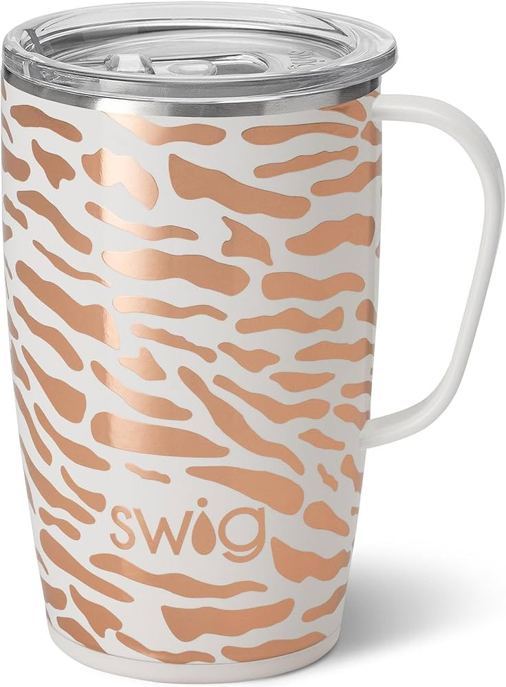 Swig 18oz Travel Mug, Insulated Tumbler with Handle and Lid, Cup Holder Friendly, Dishwasher Safe... | Amazon (US)