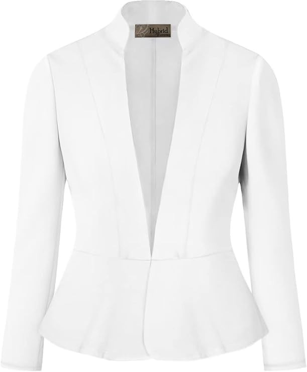 Hybrid & Company Women's Casual Work Office Elegant Open Front Premium Nylon Ponte Stretch Blazer... | Amazon (US)