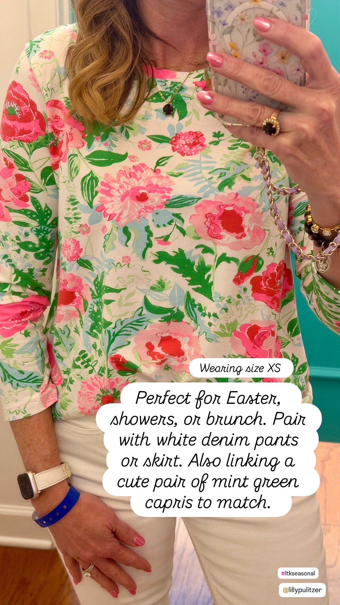 Spring Top

Wearing an XS 

Spring top that instantly refreshes your wardrobe 🌸💚

This bright, happy print is perfect with white jeans for an easy spring outfit. Great for brunch, Easter, showers, work, or everyday wear. Lightweight, flattering fit and such fun colors for the season.

spring tops for women
floral spring blouse
preppy spring style
Lilly Pulitzer 
white jeans outfit
spring outfit ideas
bright spring prints
Easter outfit idea
spring work outfit
casual chic spring

#LTKspring
#LTKstyle
#SpringTops
#SpringOutfitIdeas
#WhiteJeansOutfit
#PreppyStyle
#ResortSpring
#BoutiqueStyle
#FloralTop
#SpringWardrobe

#LTKOver40 #LTKSeasonal #LTKWorkwear