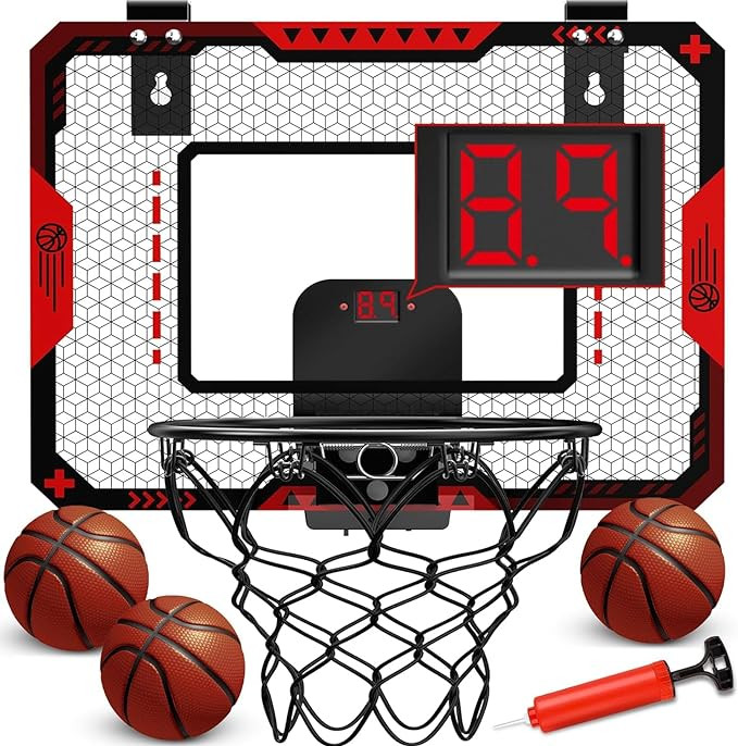 Indoor Basketball Hoop for Kids 5 6 7 8 9 10+Years Old Boys,Mini Basketball Hoop Over The Door Mi... | Amazon (US)