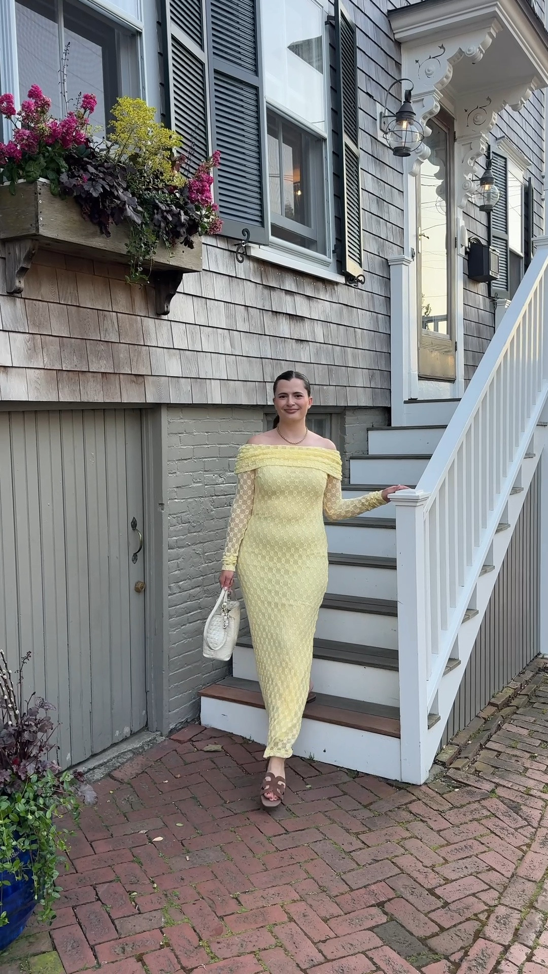 This yellow off the shoulder dress was so fun to wear out in Nantucket last night! Perfect for early June and I loved the sandals and bag paired with it as well.

#LTKootd #LTKSeasonal