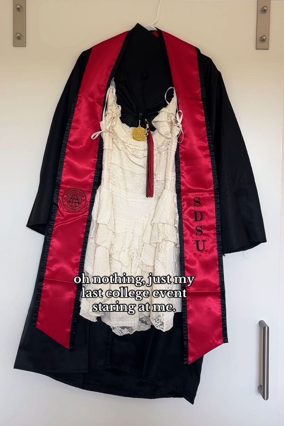 This day came too fast ❤️🖤 #sdsu #collegegrad #graduationdress #whitedress #graduationinspo #sdsu #capabdgown #postgrad

#LTKBeauty #LTKSeasonal #LTKStyleTip