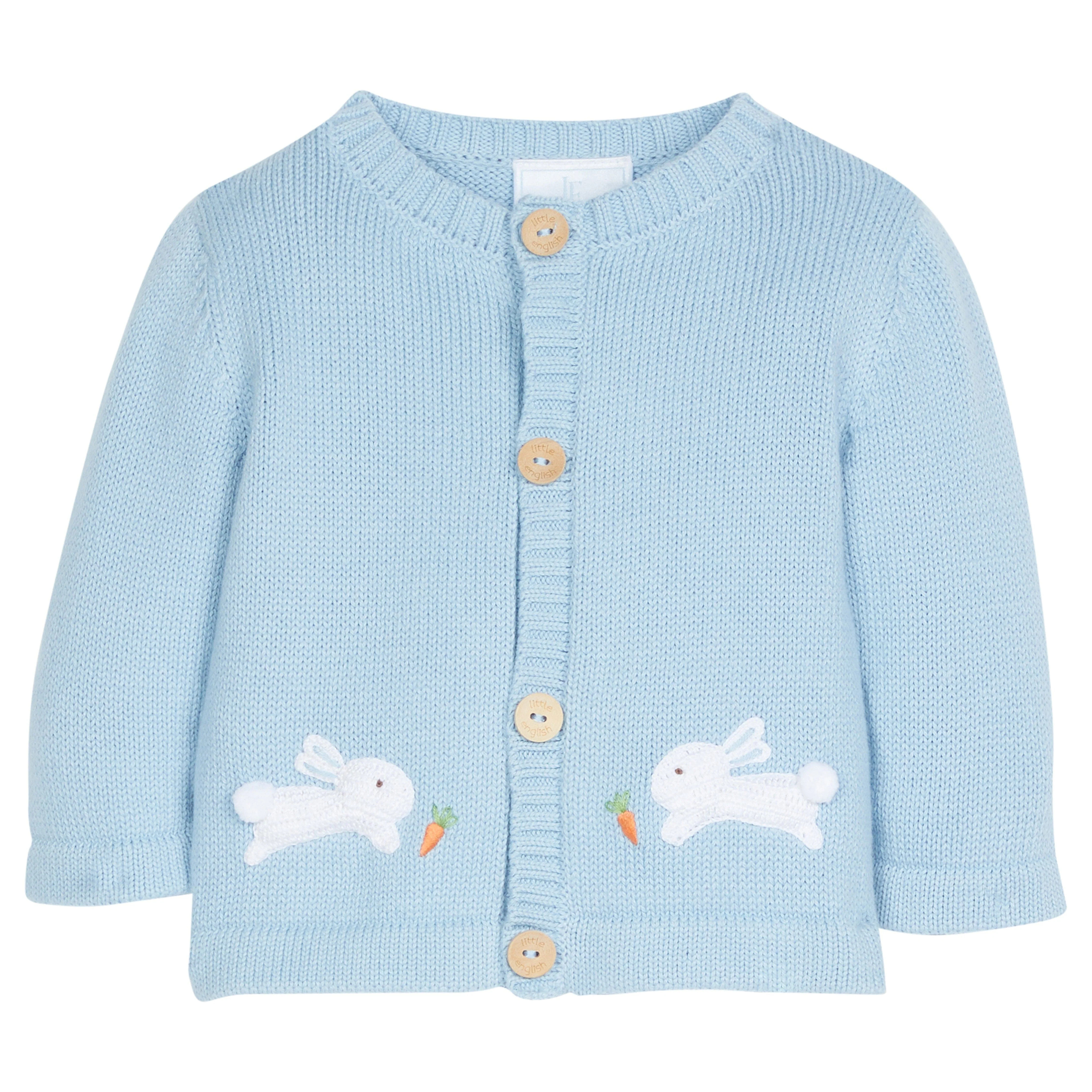 Blue Bunny Crochet Sweater - Baby Boy Cardigan | Little English