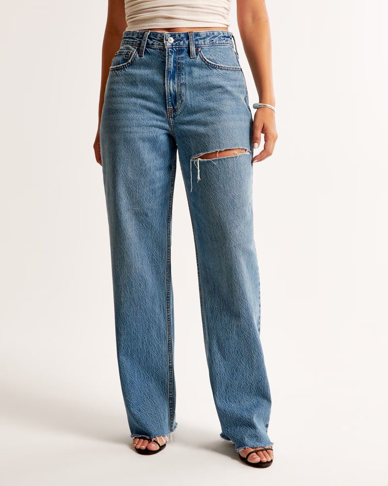 Women's Curve Love High Rise Loose Jean | Women's Bottoms | Abercrombie.com | Abercrombie & Fitch (US)